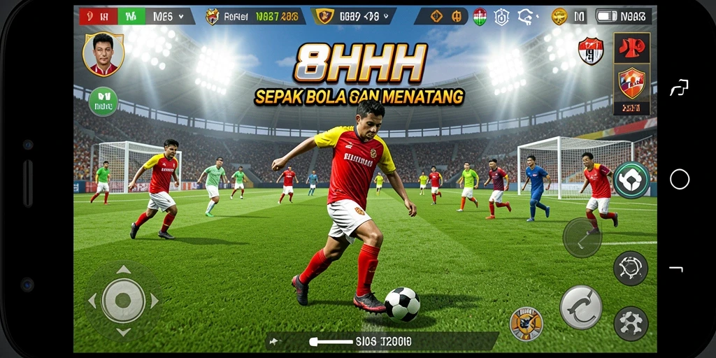 Tampilan permainan sepak bola yang seru di 8HHH.