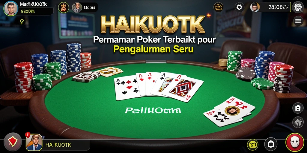 Tampilan menarik dari gameplay HAIKUOTK saat bermain Poker.
