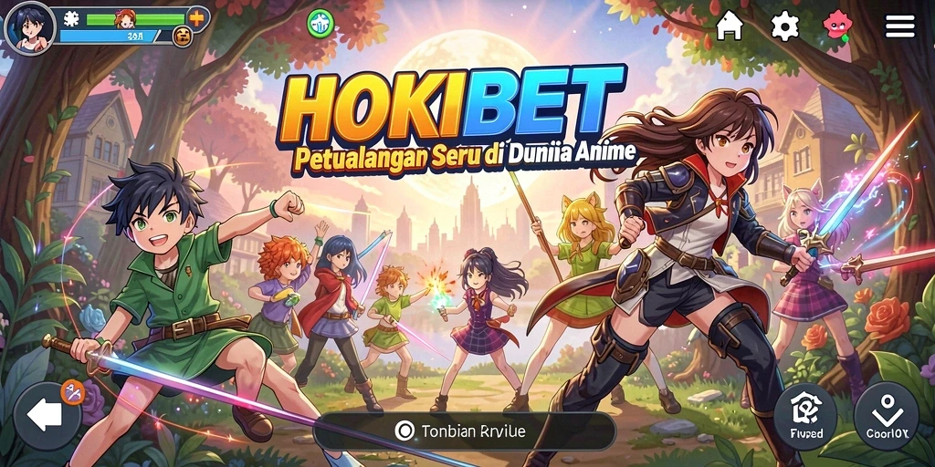 Tampilan menawan dari gameplay HOKIBET dengan karakter anime.