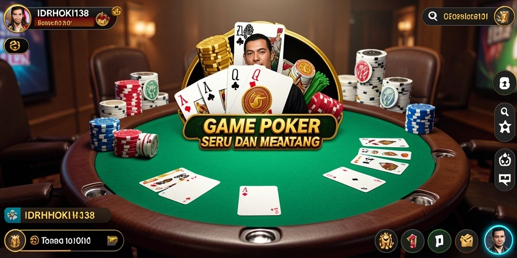 Tampilan gameplay Poker yang menarik dan kompetitif di IDRHOKI138.