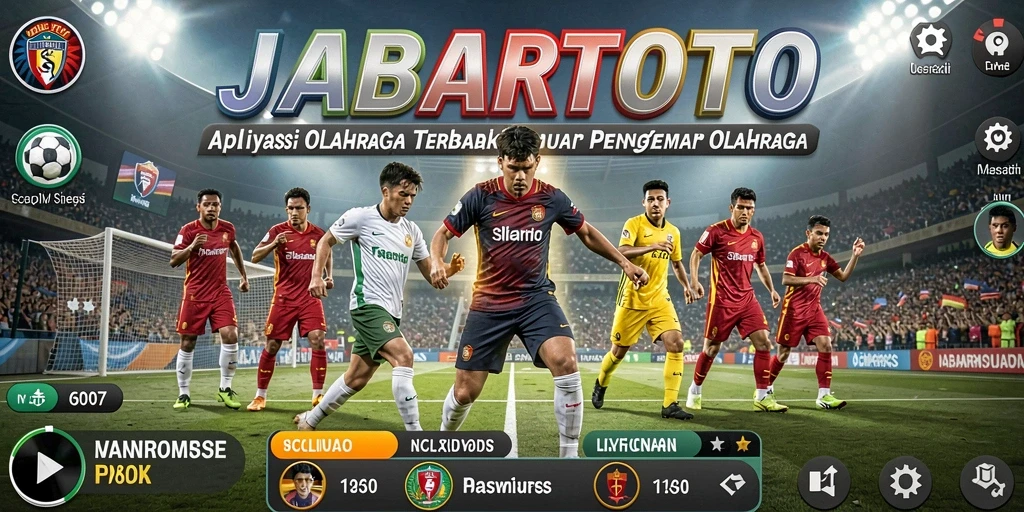 Screenshot gameplay JABARTOTO menunjukkan antarmuka aplikasi dan fitur olahraga.