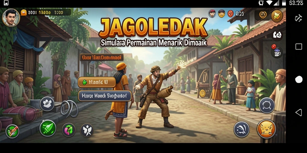 Tampilan gameplay menarik dari JAGOLEDAK dengan desain interaktif.