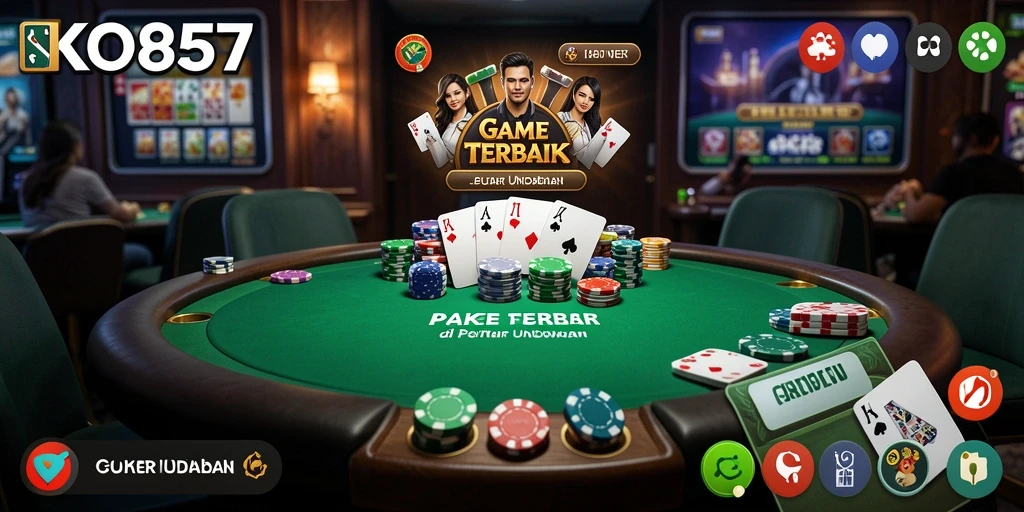 Tampilan gameplay Poker yang seru dan interaktif di KO857.