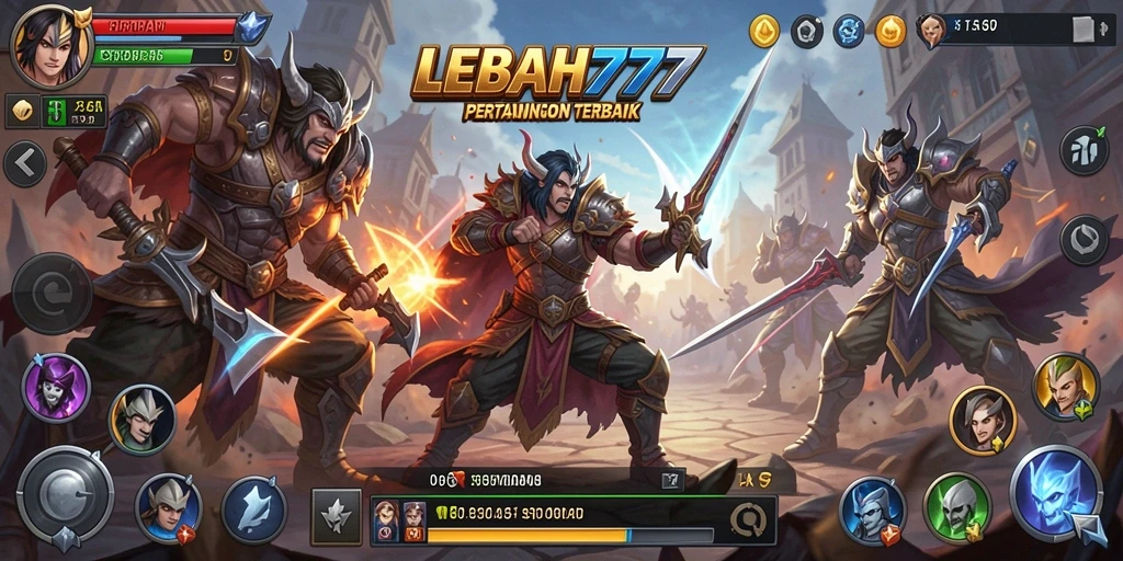 Tampilan gameplay LEBAH777 yang menampilkan aksi pertarungan strategis.