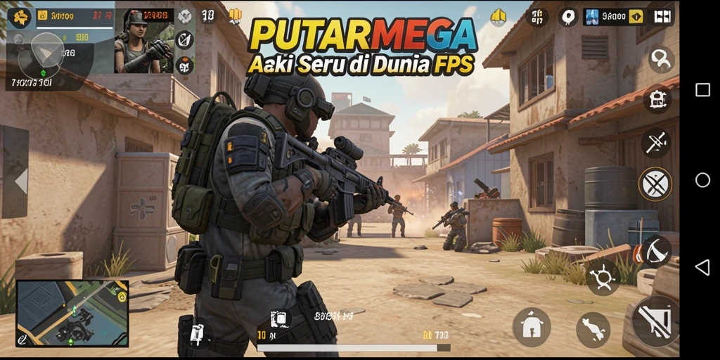 Gameplay PUTARMEGA yang mendebarkan di medan perang.