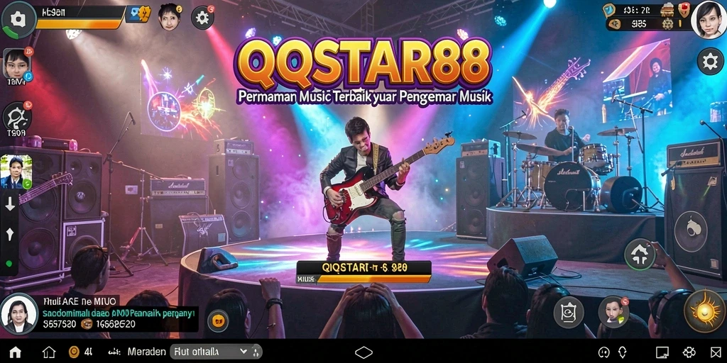 Tampilan permainan QQSTAR88 dengan berbagai pilihan lagu musik.