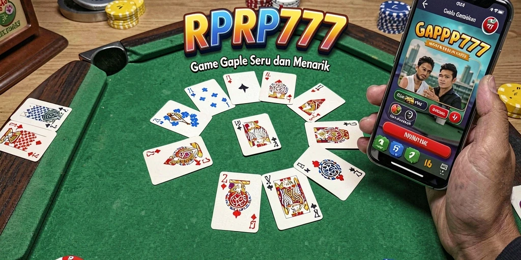 Tampilan gameplay seru RPRP777 dengan kartu Gaple.