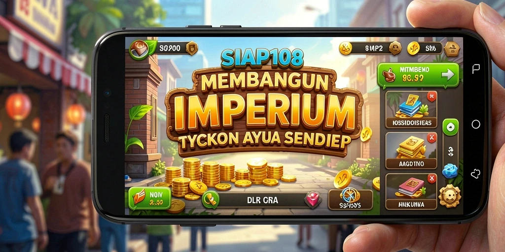 Screenshot gameplay SIAP108 menampilkan pembangunan bisnis Tycoon yang dinamis.