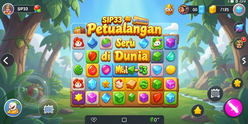 Tampilan screenshot SIP33 yang menunjukkan gameplay Match-3 yang seru.