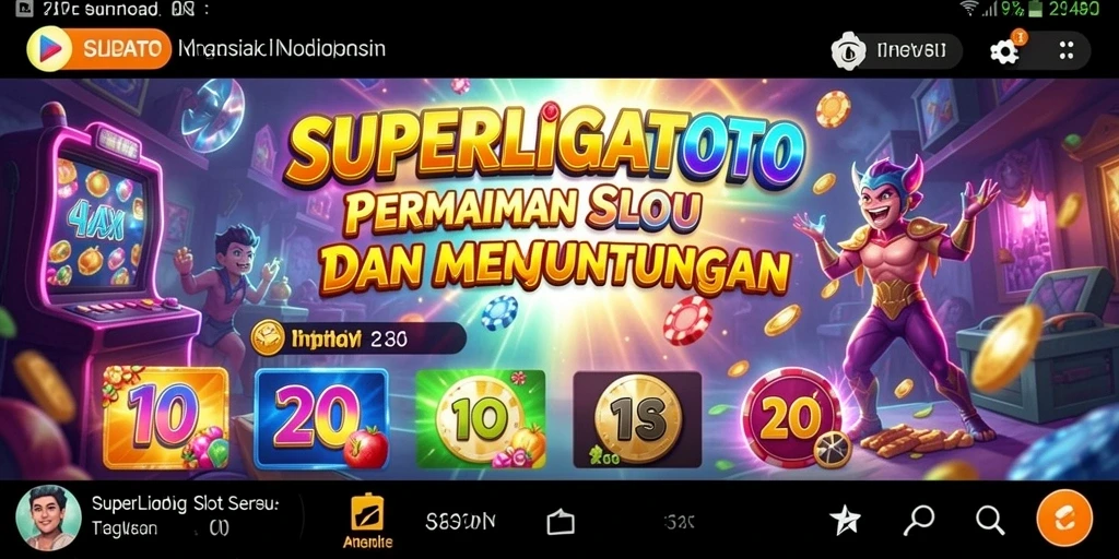 Tampilan utama gameplay SUPERLIGATOTO yang menarik dan interaktif.