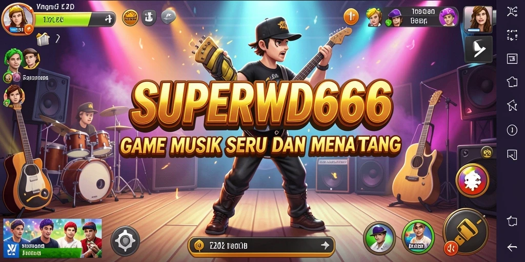 Screenshot gameplay <strong>SUPERWD666</strong> dengan berbagai lagu musik yang menarik.