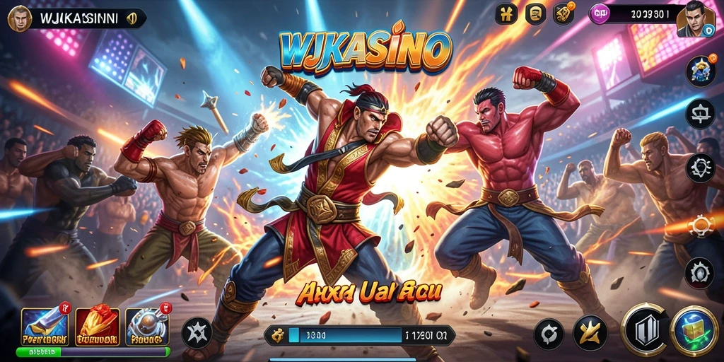 Tampilan gameplay seru di WJKASINO dengan aksi bertarung yang intens.