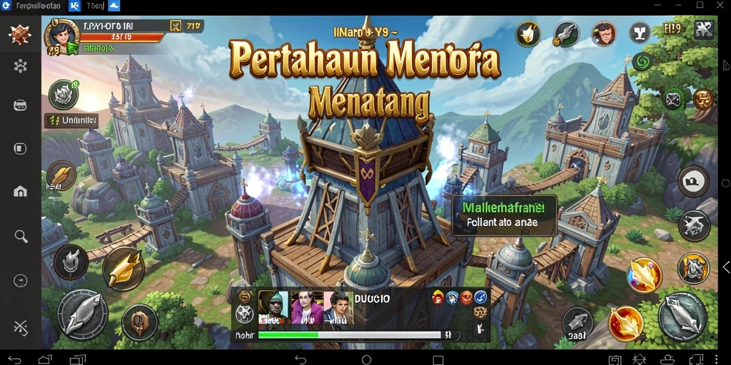 Tampilan permainan Y89 menampilkan menara pertahanan yang mendebarkan.